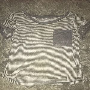 cute grey striped crop top